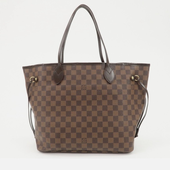 LV Louis Vuitton authentic Damier Ebene Neverfull MM N51105 Tote Bag, Brown. - Picture 8 of 15